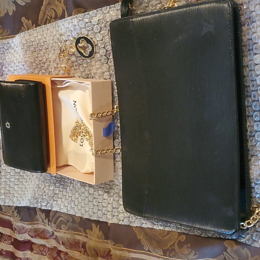 Louis vuitton trio momgram epi homme / wallet key chain cover some flaws box - Picture 1 of 16